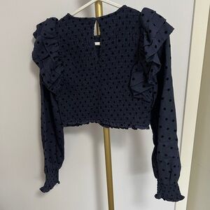 Long sleeve Navy Blouse